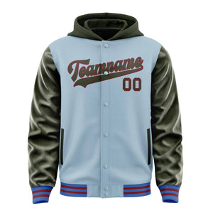 Custom Light Blue Olive Jacket