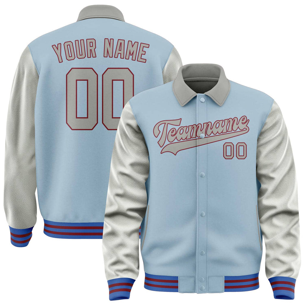 Custom Light Blue Gray Jacket