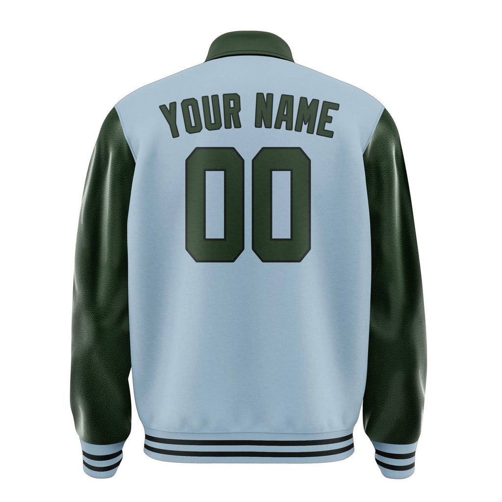 Custom Light Blue Dark Green Jacket