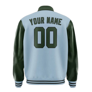 Custom Light Blue Dark Green Jacket
