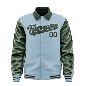 Custom Light Blue Dark Green Jacket