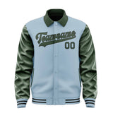 Custom Light Blue Dark Green Jacket
