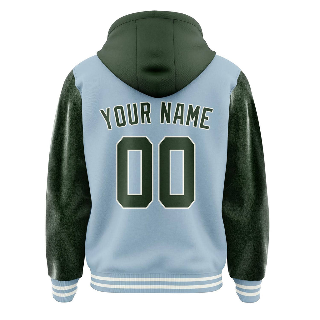 Custom Light Blue Dark Green Jacket