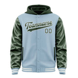 Custom Light Blue Dark Green Jacket