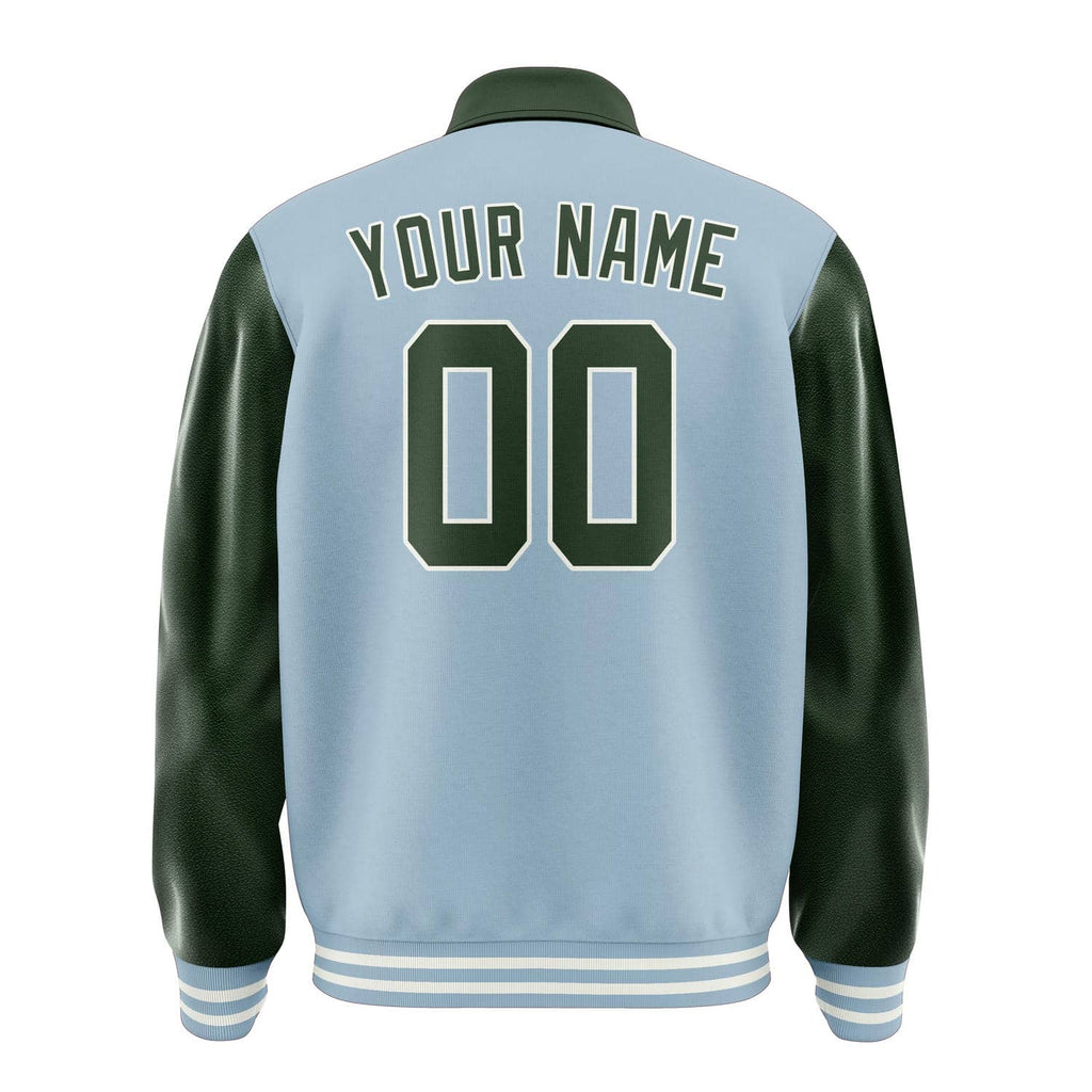 Custom Light Blue Dark Green Jacket