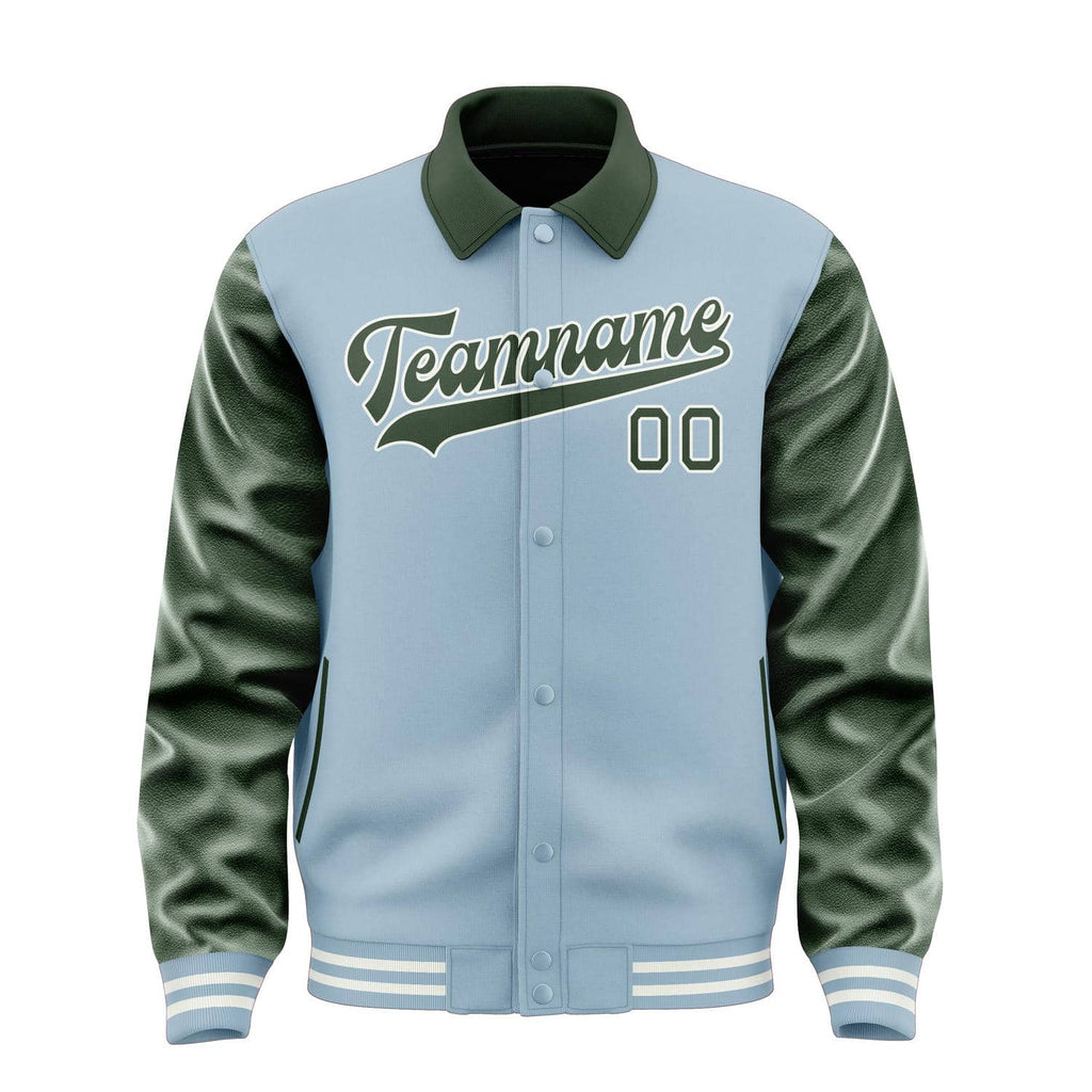 Custom Light Blue Dark Green Jacket