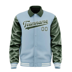 Custom Light Blue Dark Green Jacket