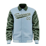 Custom Light Blue Dark Green Jacket