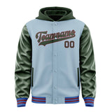 Custom Light Blue Dark Green Jacket