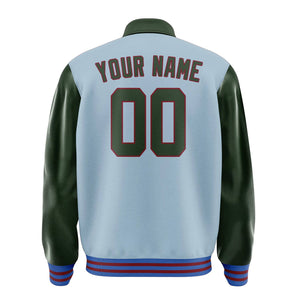Custom Light Blue Dark Green Jacket