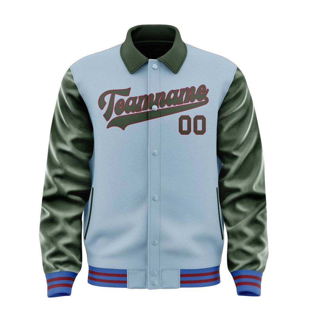 Custom Light Blue Dark Green Jacket