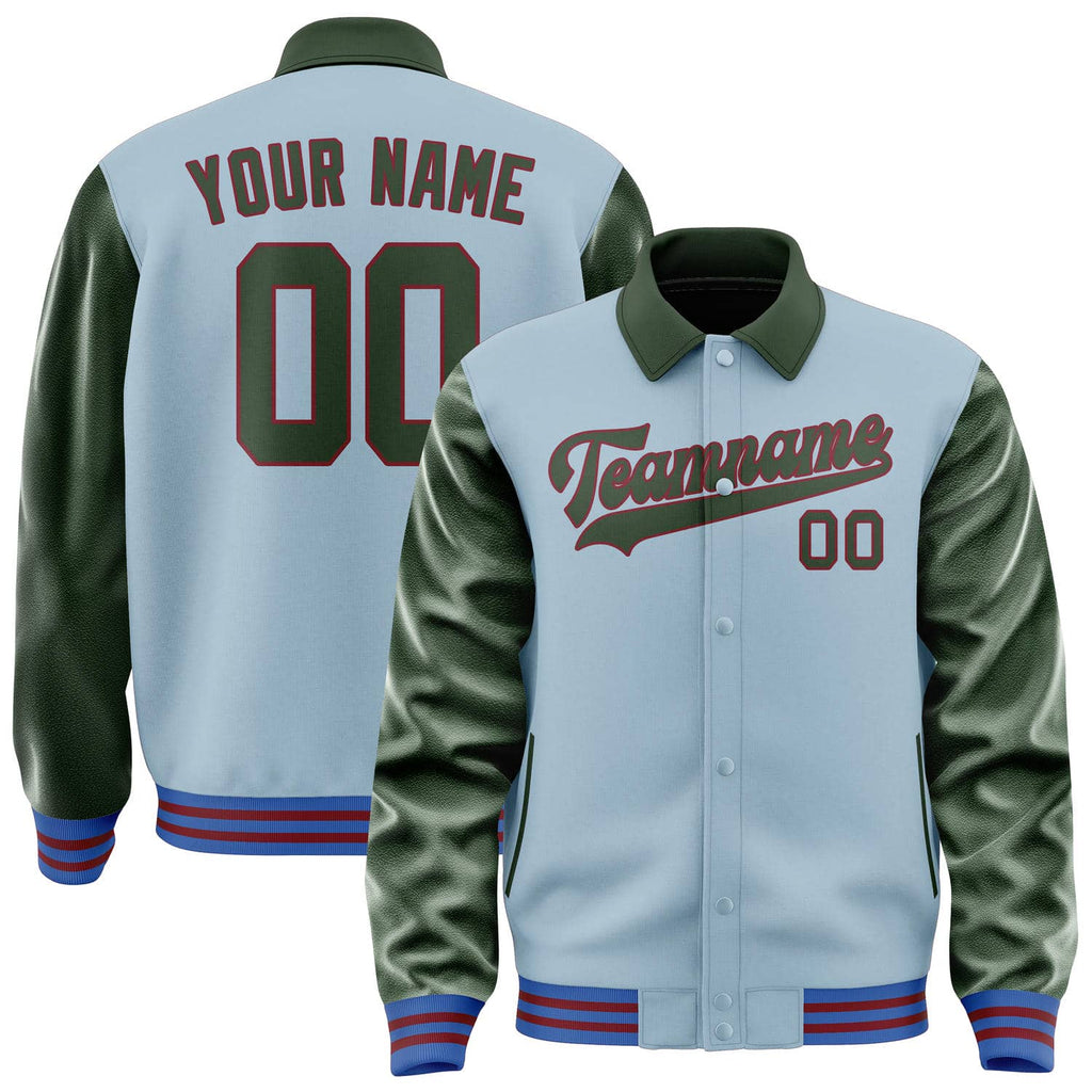 Custom Light Blue Dark Green Jacket