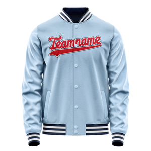 Custom Light-Blue Royal Solid Color Varsity Letterman Jacket