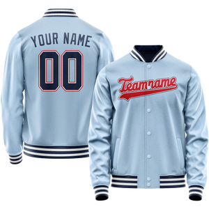 Custom Light-Blue Royal Solid Color Varsity Letterman Jacket