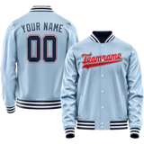 Custom Light-Blue Royal Solid Color Varsity Letterman Jacket