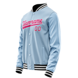 Custom Light-Blue Pink Solid Color Varsity Letterman Jacket