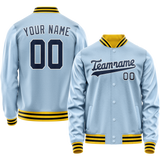 Custom Light-Blue Royal Solid Color Varsity Letterman Jacket