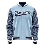 Custom Light-Blue Navy Solid Color Varsity Letterman Jacket