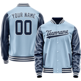 Custom Light-Blue Navy Solid Color Varsity Letterman Jacket