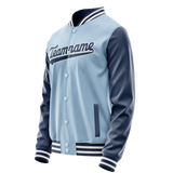 Custom Light-Blue Navy Solid Color Varsity Letterman Jacket