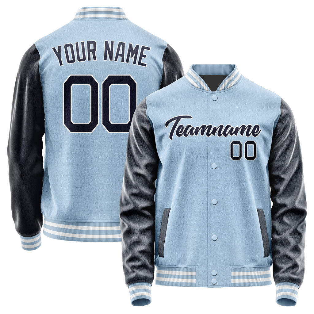 Custom Light Blue Navy Jacket JA0808110818B21811