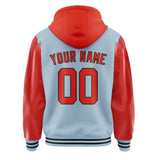 Custom Light Blue Orange Red Jacket