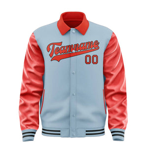 Custom Light Blue Orange Red Jacket