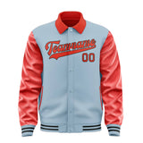 Custom Light Blue Orange Red Jacket