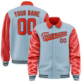 Custom Light Blue Orange Red Jacket