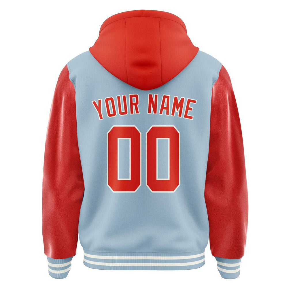 Custom Light Blue Orange Red Jacket