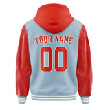 Custom Light Blue Orange Red Jacket