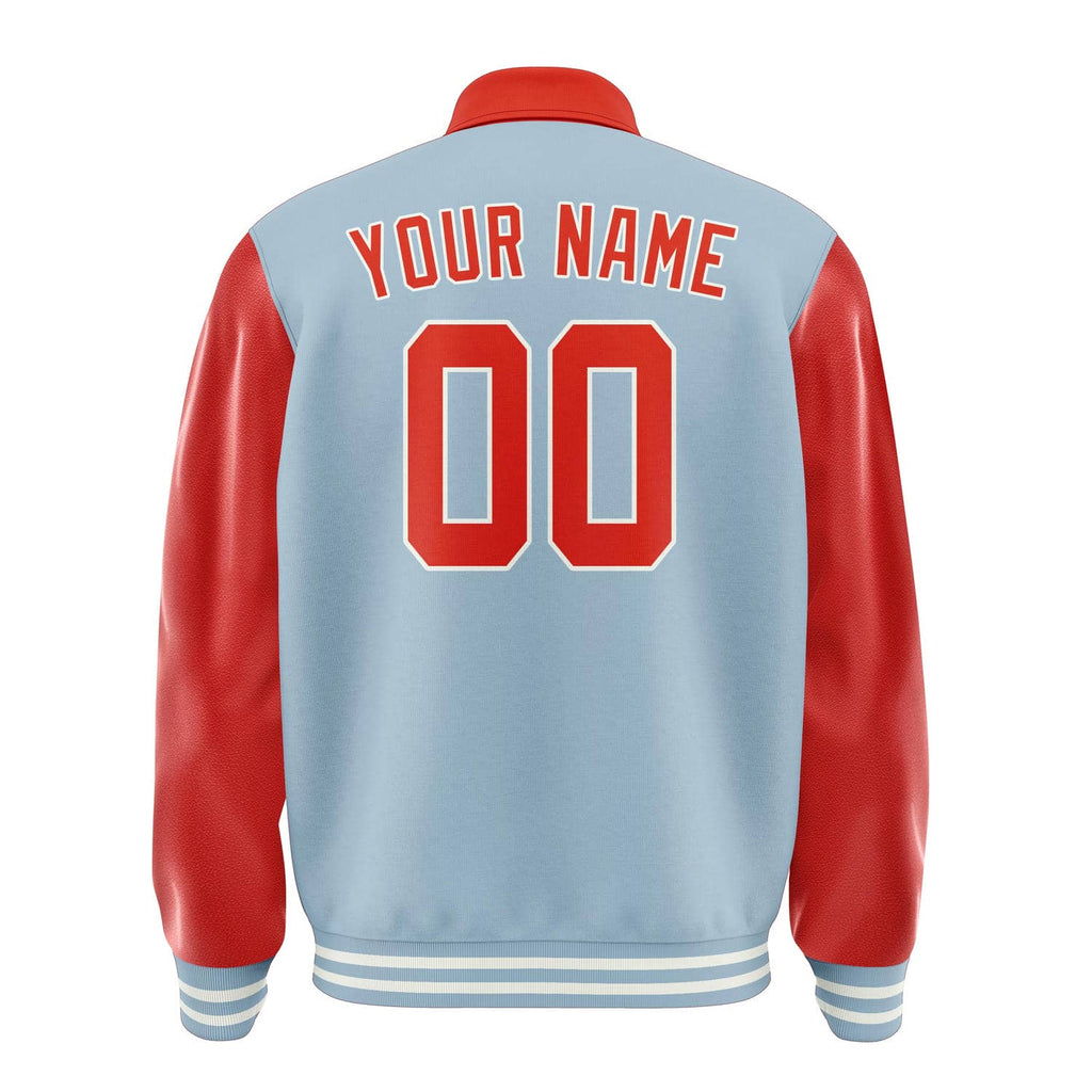 Custom Light Blue Orange Red Jacket