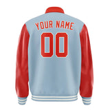 Custom Light Blue Orange Red Jacket