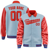 Custom Light Blue Orange Red Jacket
