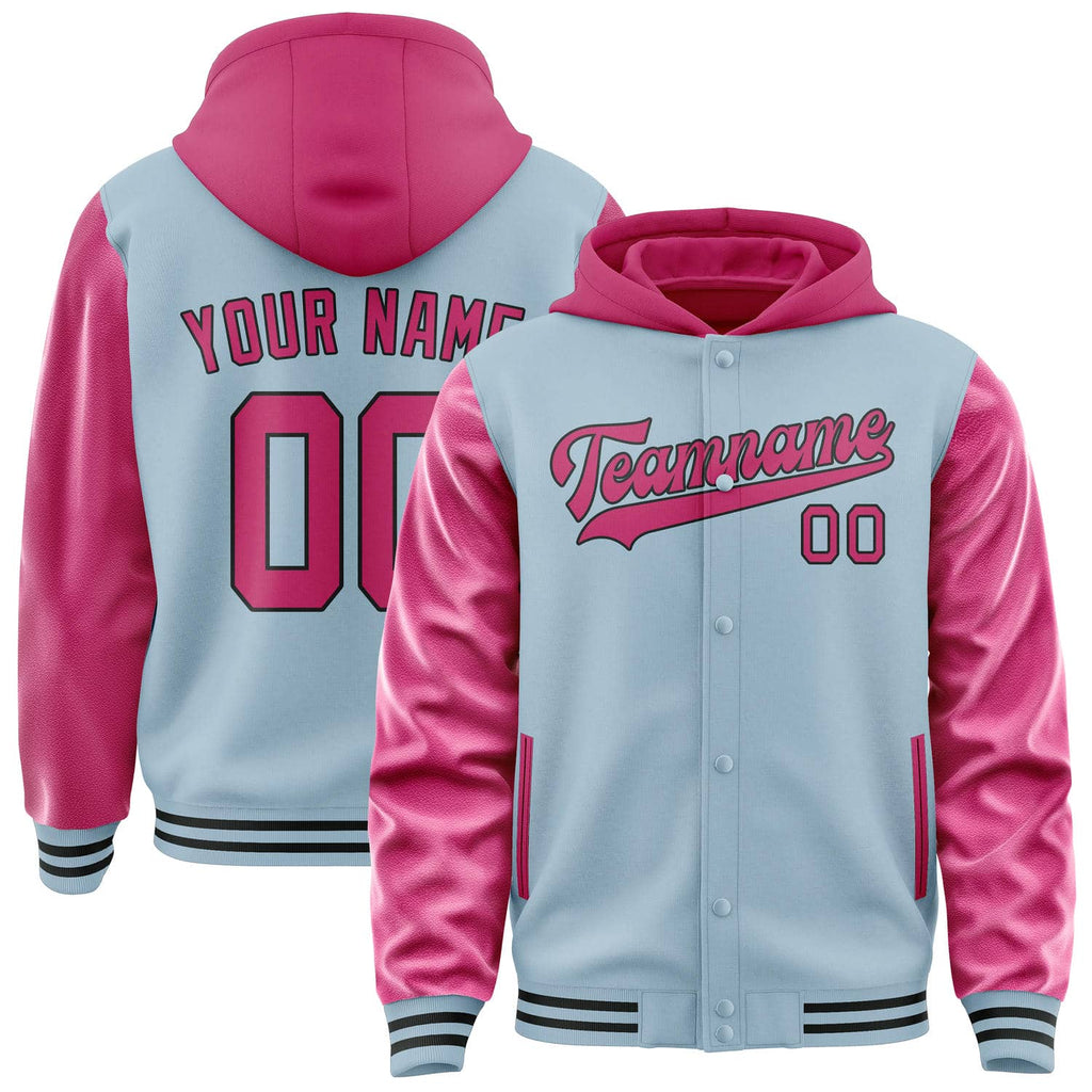 Custom Light Blue Pink Jacket