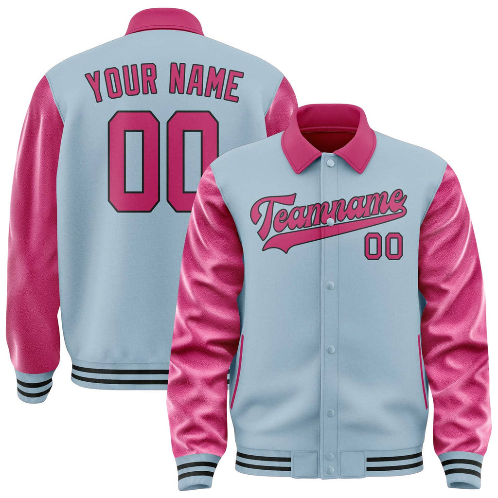 Custom Light Blue Pink Jacket