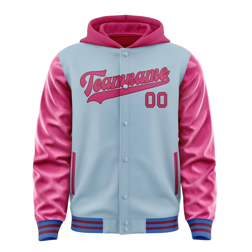 Custom Light Blue Pink Jacket