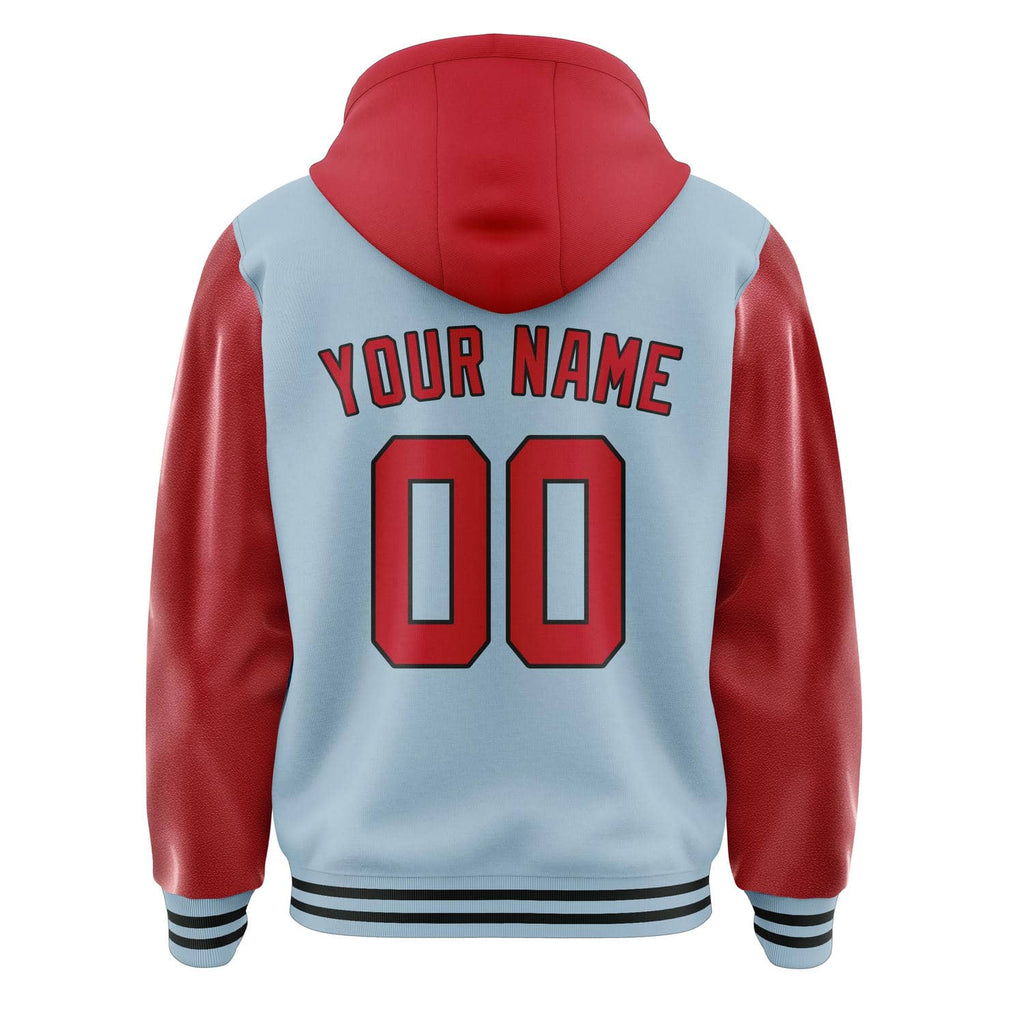 Custom Light Blue Red Jacket