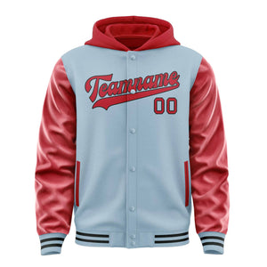 Custom Light Blue Red Jacket