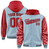 Custom Light Blue Red Jacket