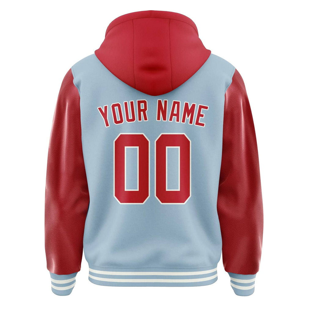 Custom Light Blue Red Jacket