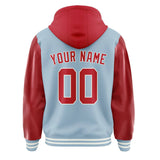 Custom Light Blue Red Jacket