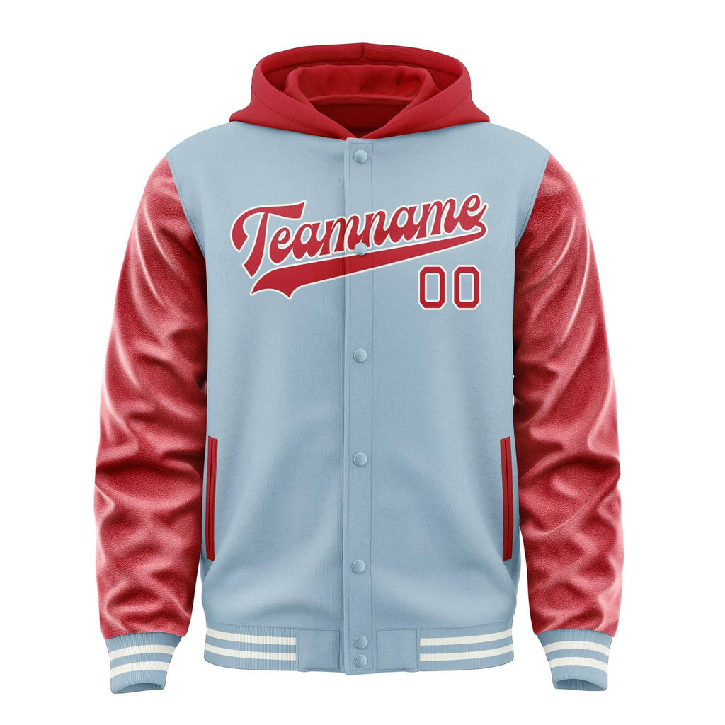 Custom Light Blue Red Jacket