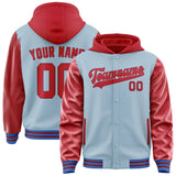 Custom Light Blue Red Jacket