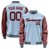 Custom Light Blue Crimson Red Jacket
