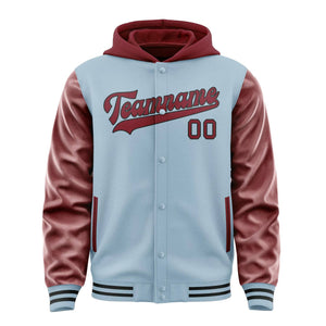 Custom Light Blue Crimson Red Jacket