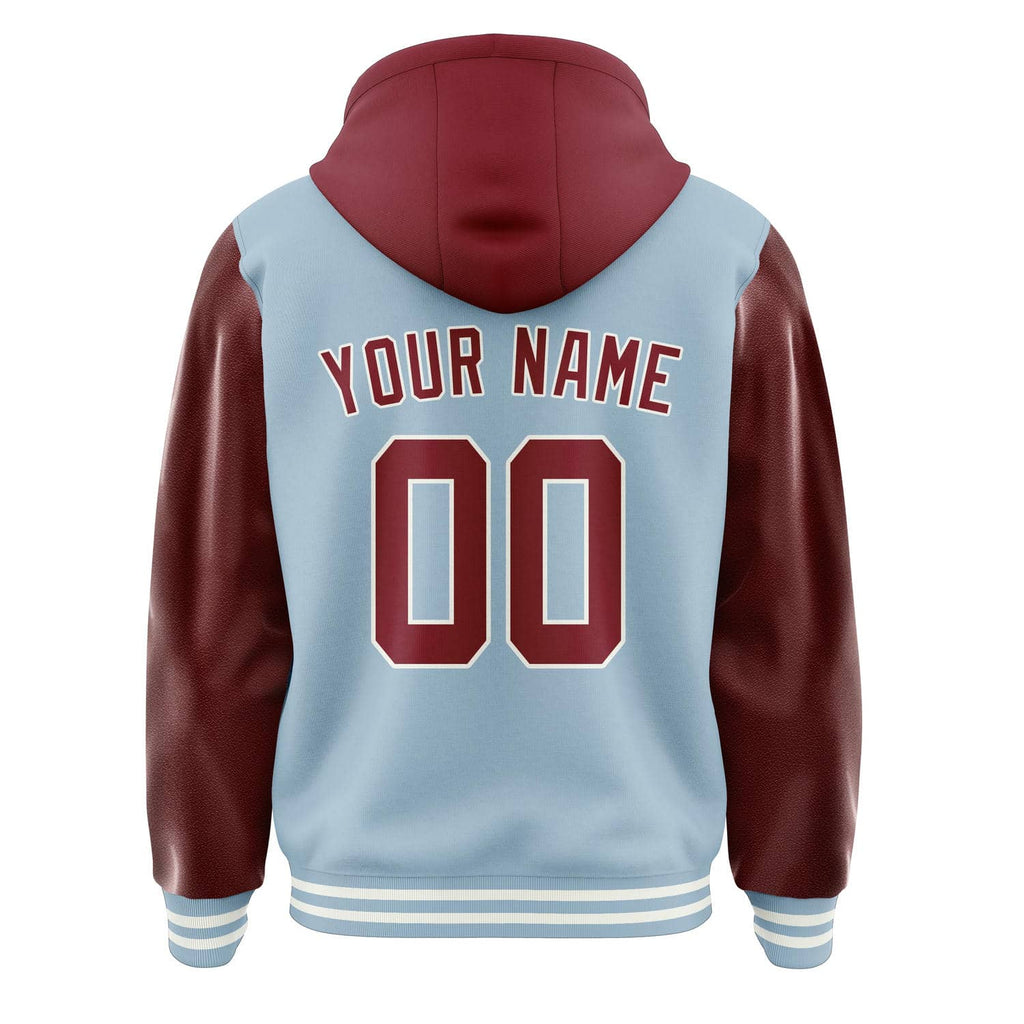 Custom Light Blue Crimson Red Jacket