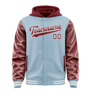 Custom Light Blue Crimson Red Jacket