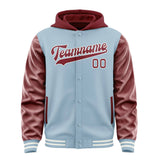 Custom Light Blue Crimson Red Jacket