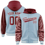 Custom Light Blue Crimson Red Jacket